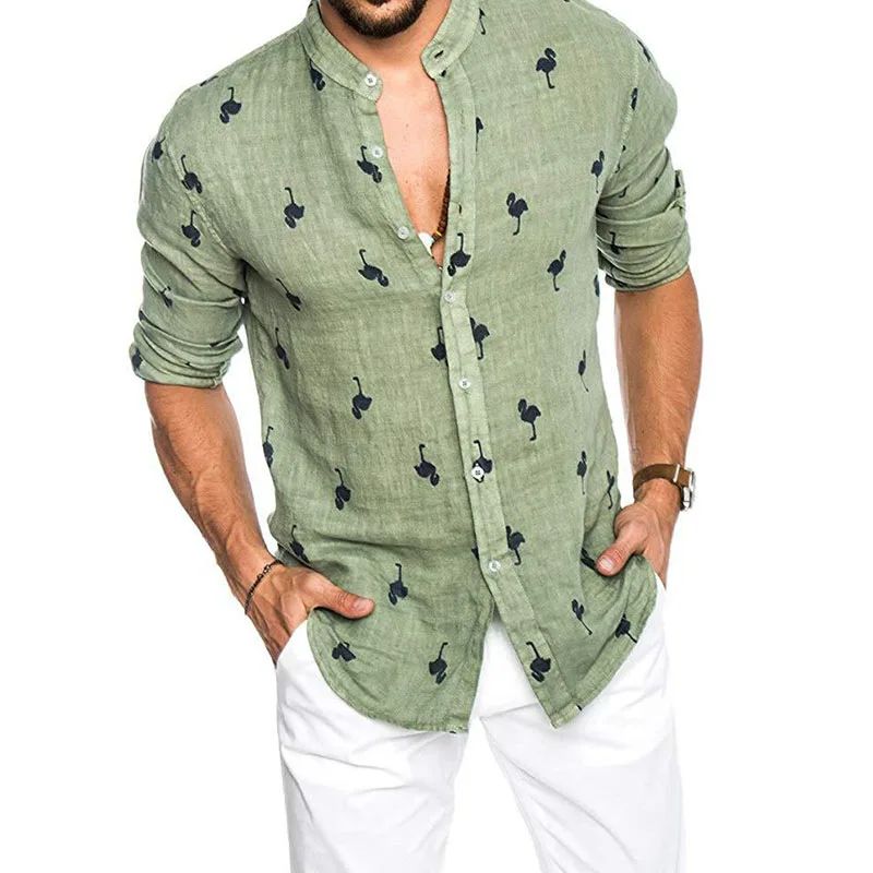 Casual Shirt Men's Top Shirt Men's Long Sleeve Flamingo Printed Linen Casual Shirts Slim Fit Social Casual Floral Pattern Men, Picture shown
Casual Shirt Men's Top Shirt Men's Long Sleeve Flamingo Printed Linen Casual Shirts Slim Fit Social Casual Floral Pattern Men, Picture shown