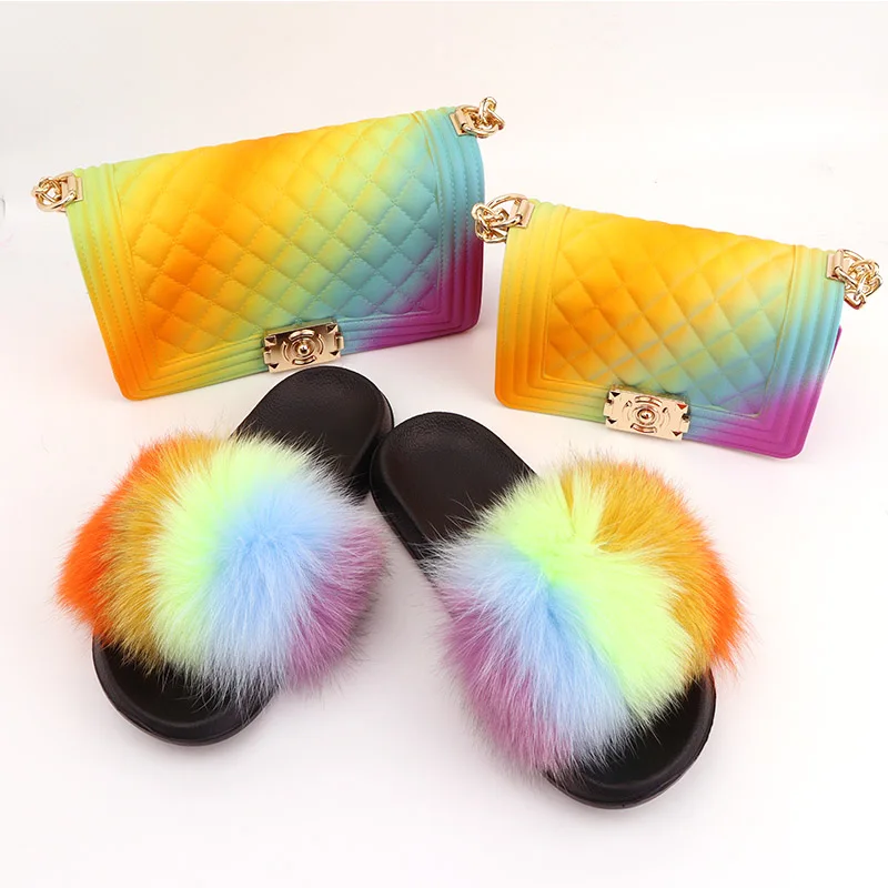 2020 jelly slippers slides footwear women beach Fashion designer fur logo custom real fur slides big fur slides for women, Customized color
2020 jelly slippers slides footwear women beach Fashion designer fur logo custom real fur slides big fur slides for women, Customized color