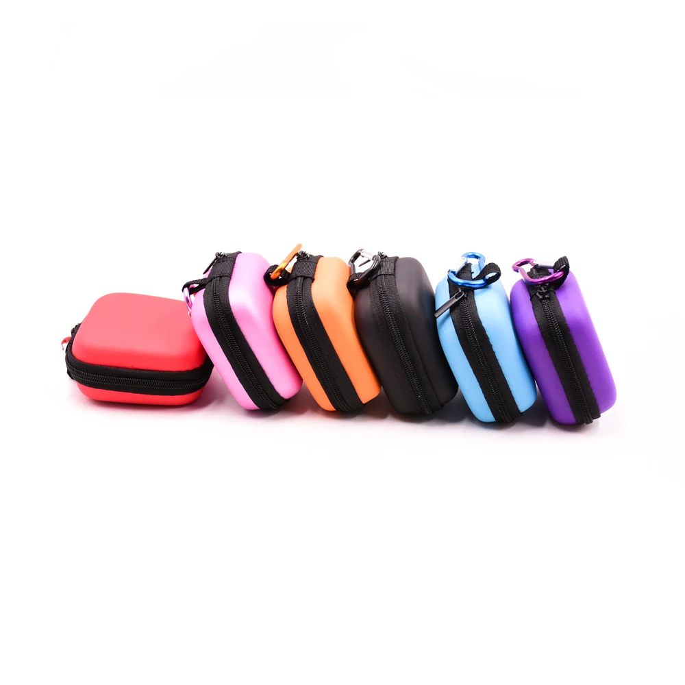 

Custom print logo earbud pouches zipper EVA hard carrying earphone case bag for airpods packing, Pink,blue,purple,