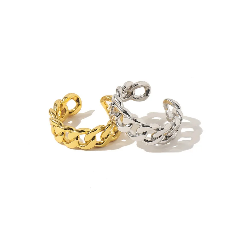 Resizable Cuban Link Chain Ring Adjustable Gold Women Jewelry Ring, As the picture shown
Resizable Cuban Link Chain Ring Adjustable Gold Women Jewelry Ring, As the picture shown