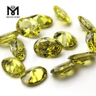 Wholesale price Oval machine cut Peridot cubic zirconia stone Heat