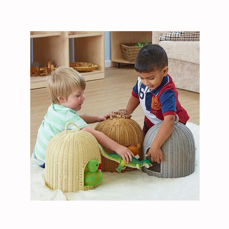 Экологичные Смола плетеная тканые корзина для хранения игрушек детские подарочные корзины