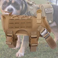

Free Sample Tactical Dog Harness 1000D Nylon Vest Molle Dog Vest Training Hunting Quick Release Service Dog Vest Tactical Gear