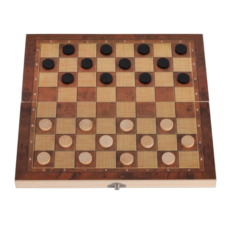 Оптовая продажа пользовательские античный бамбук деревянный 3 в 1 магнитные шахматы игры смолы доска штук