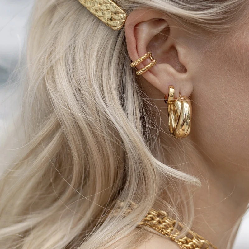 2020 Dainty Fashion Brass 25mm Gold Plated Chunky Twist Hoops Earrings Women
2020 Dainty Fashion Brass 25mm Gold Plated Chunky Twist Hoops Earrings Women