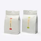 Top Food Grade Custom Flat Bottom White Kraft Paper Bag with Zipper
