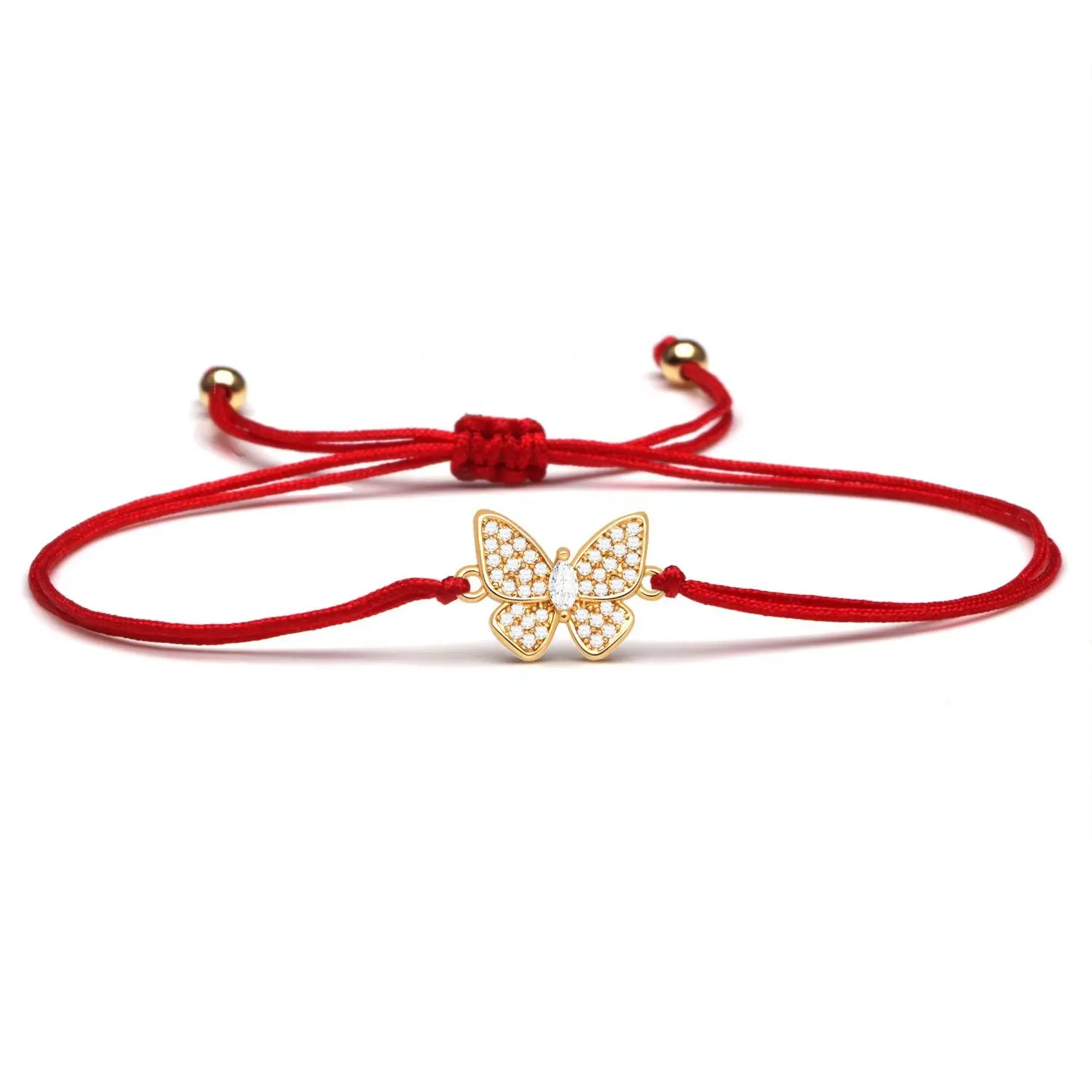Zircon Butterfly Women's Bracelet Red Rope Braided Drawstring Bracelet Fashion Simple Copper Bracelet, Picture
Zircon Butterfly Women's Bracelet Red Rope Braided Drawstring Bracelet Fashion Simple Copper Bracelet, Picture