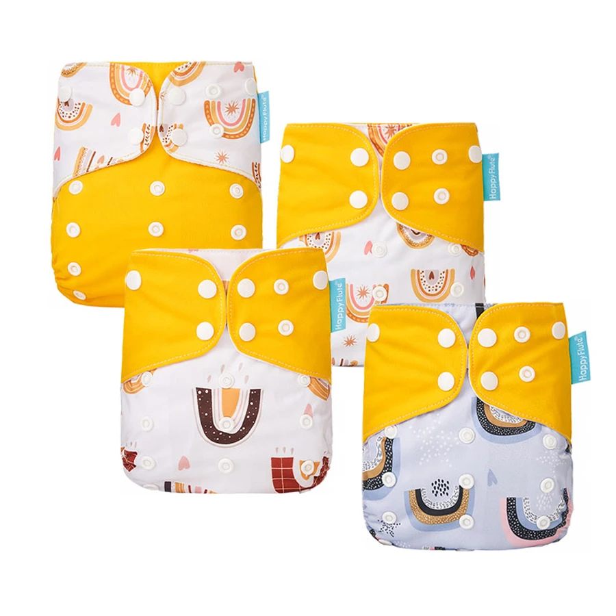 Happyflute 4 pcs/set Waterproof washable and reusable pocket suede cloth diapers, Colorful
Happyflute 4 pcs/set Waterproof washable and reusable pocket suede cloth diapers, Colorful