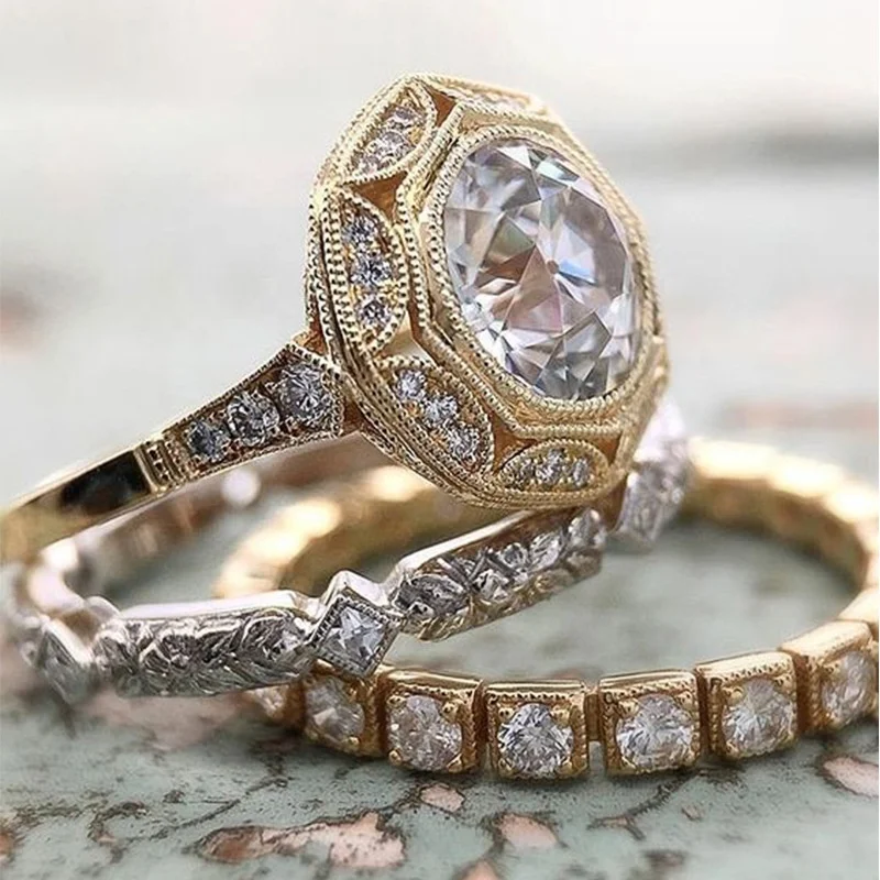 Women Silver Color Wedding Rings Set Jewelry Fashion Princess White Cut Zircon Engagement Ring Party Rings
Women Silver Color Wedding Rings Set Jewelry Fashion Princess White Cut Zircon Engagement Ring Party Rings