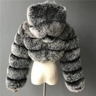 2020 New Fashion Black Ladies Genuine Natural Real Fox Fur Coat Hooded Winter Short Luxury Women Fur Coat Jacket