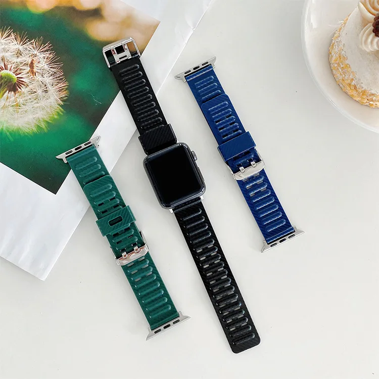 Fashion Carbon Fiber Pattern TPU Watch Band For Apple Watch 7 6 5 4 SE Wrist Strap for Iwatch 38/40/41mm 42/44/45mm
Fashion Carbon Fiber Pattern TPU Watch Band For Apple Watch 7 6 5 4 SE Wrist Strap for Iwatch 38/40/41mm 42/44/45mm