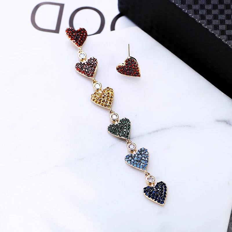 Heart Long Drop Earrings Fashion Women Colorful Zirconia Wedding Party Jewelry High Quality Brass Earrings
Heart Long Drop Earrings Fashion Women Colorful Zirconia Wedding Party Jewelry High Quality Brass Earrings