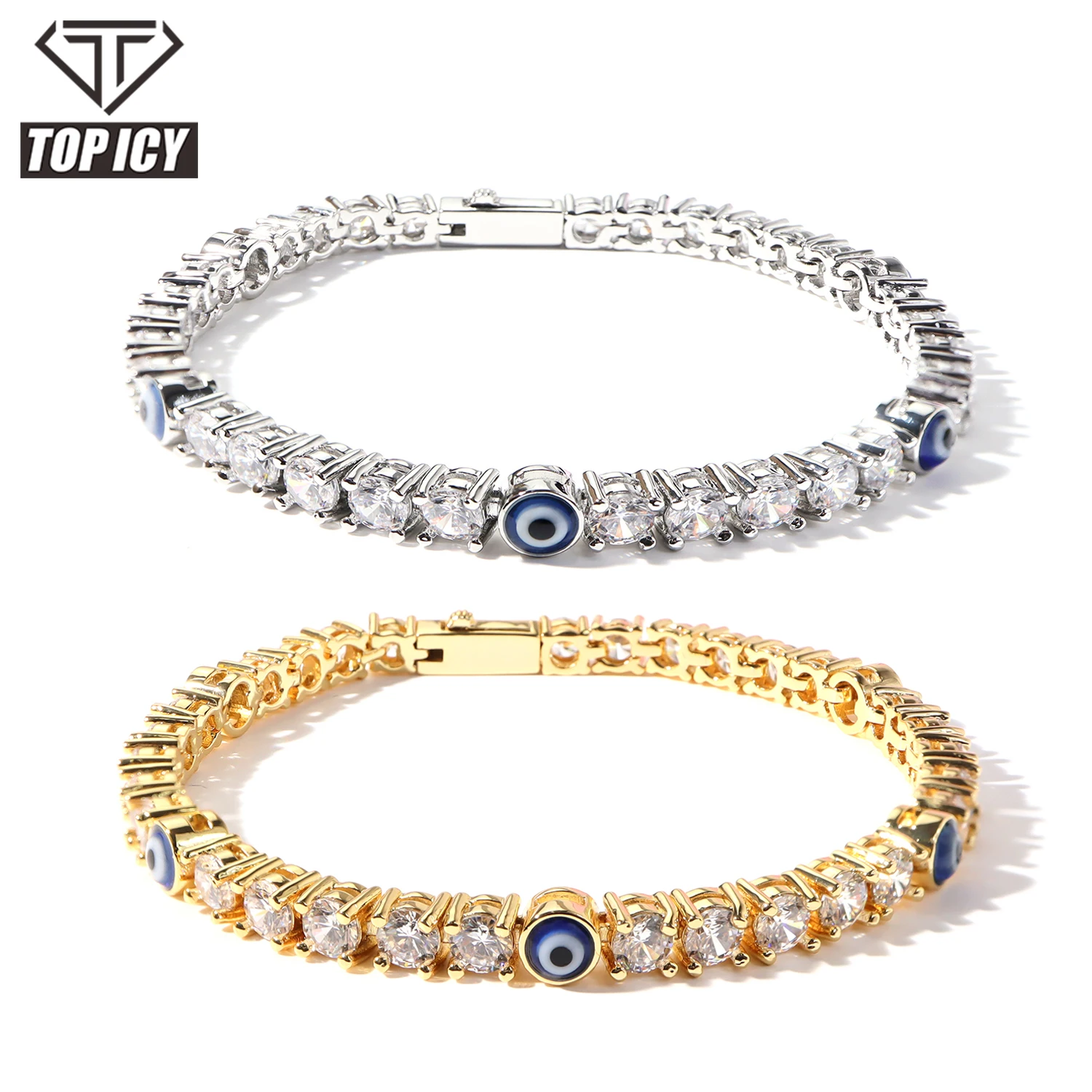 4mm spring clasp evileye bracelet INS hot gold plating white gold easy clasp iced out evileye women tennis bracelet jewelry
4mm spring clasp evileye bracelet INS hot gold plating white gold easy clasp iced out evileye women tennis bracelet jewelry