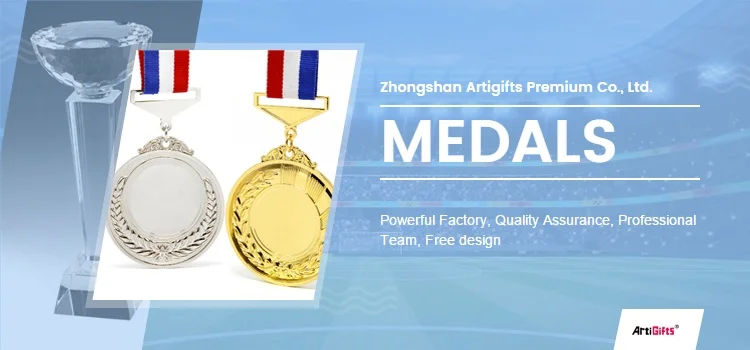 Zhongshan Factory Artigifts High Quality Professional Customized Metal Marathon Sports Award Medallion Soccer Trophy Gold Medal