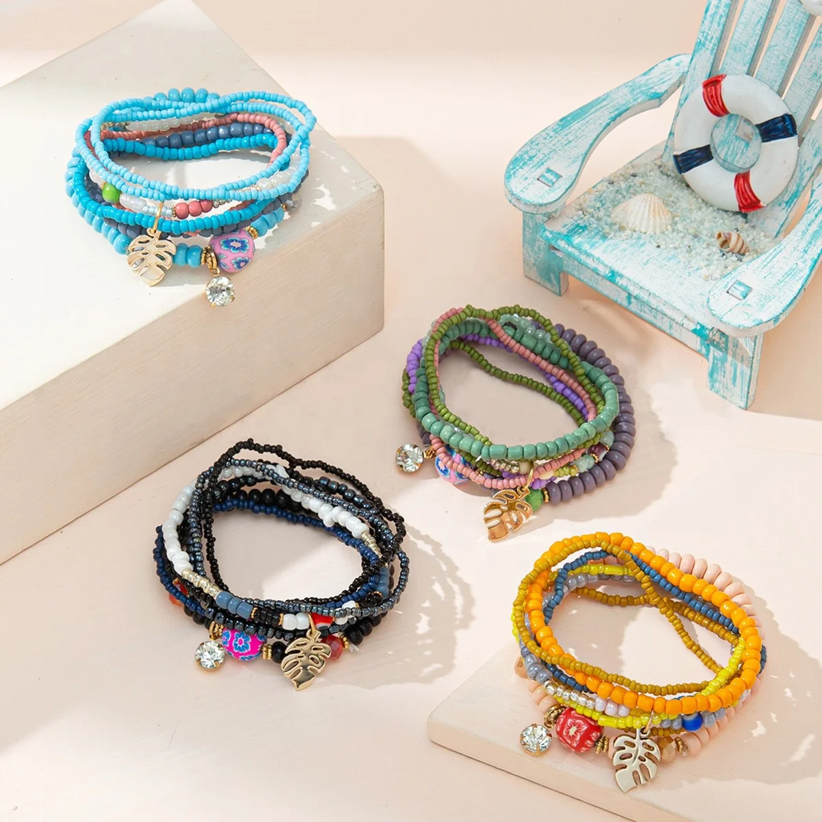 Newest Product Boho Jewelry Sets Fashion Colorful Seed Beads Eye Bracelet Women Bangle Leaf Flower Round Charm Bracelets Set
Newest Product Boho Jewelry Sets Fashion Colorful Seed Beads Eye Bracelet Women Bangle Leaf Flower Round Charm Bracelets Set