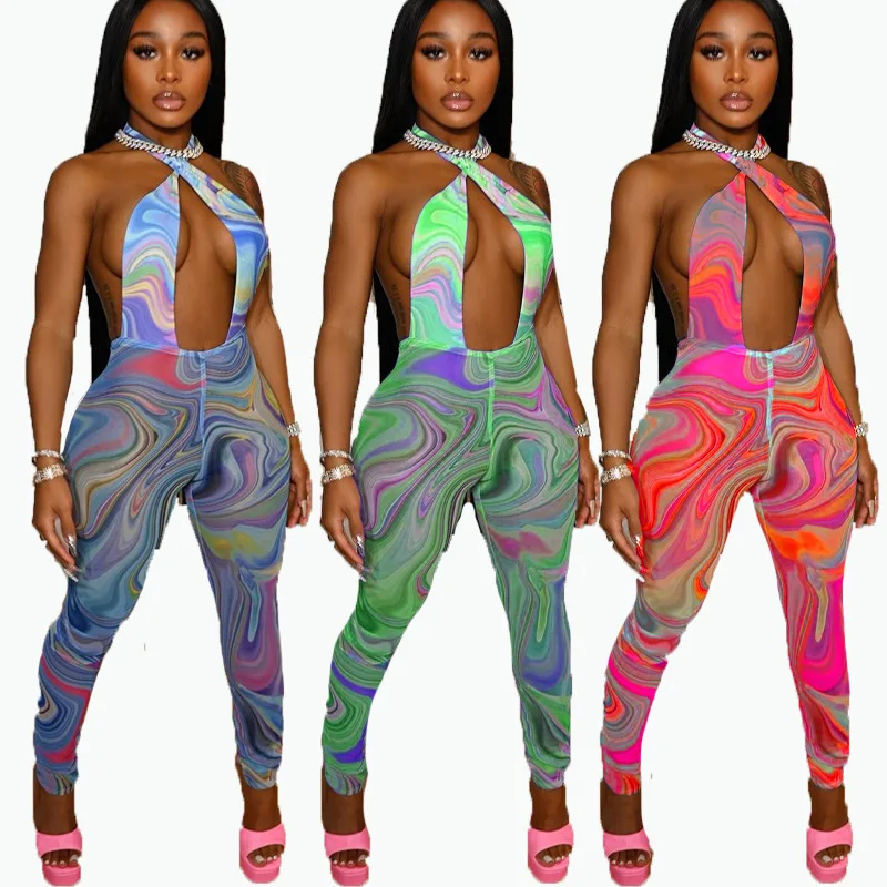 New Sexy Pure Color Tulle Printed Cross Halterneck Backless plus size jumpsuits rompers women one piece jumpsuits and rompers, Customized color
New Sexy Pure Color Tulle Printed Cross Halterneck Backless plus size jumpsuits rompers women one piece jumpsuits and rompers, Customized color