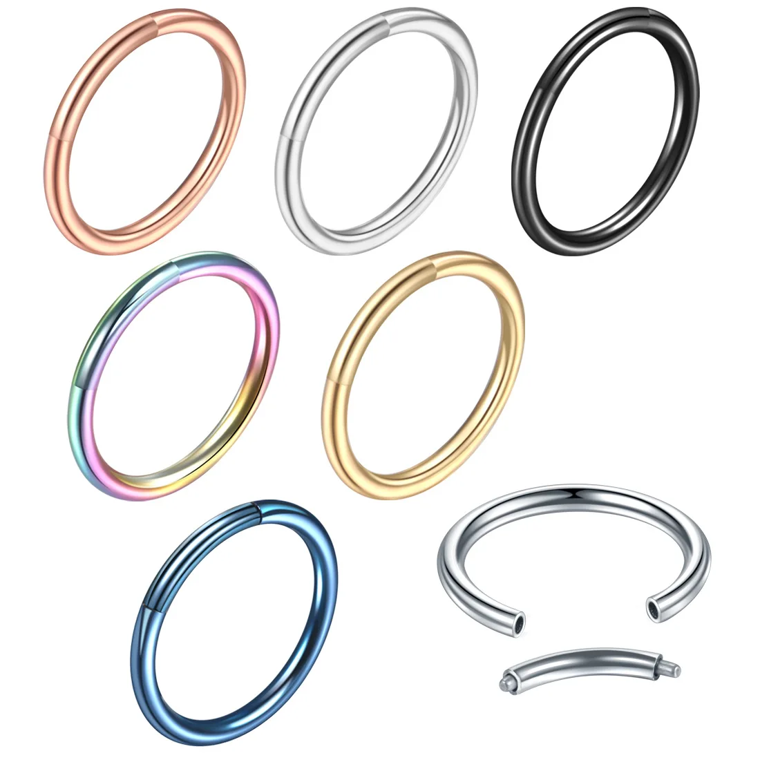 316 Stainless Steel Unisex Hinged Segment Nose Ring Split Ring Removal Piercing Nose Nails Body Piercing Jewelry, Multicolors
316 Stainless Steel Unisex Hinged Segment Nose Ring Split Ring Removal Piercing Nose Nails Body Piercing Jewelry, Multicolors
