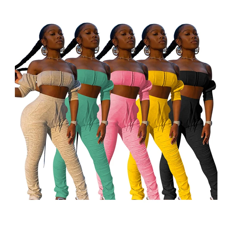 New Fashion Lady Long Sleeve Tube Top And Pants Pleated Tight Plus Size Autumn Women Two Piece Set
New Fashion Lady Long Sleeve Tube Top And Pants Pleated Tight Plus Size Autumn Women Two Piece Set
