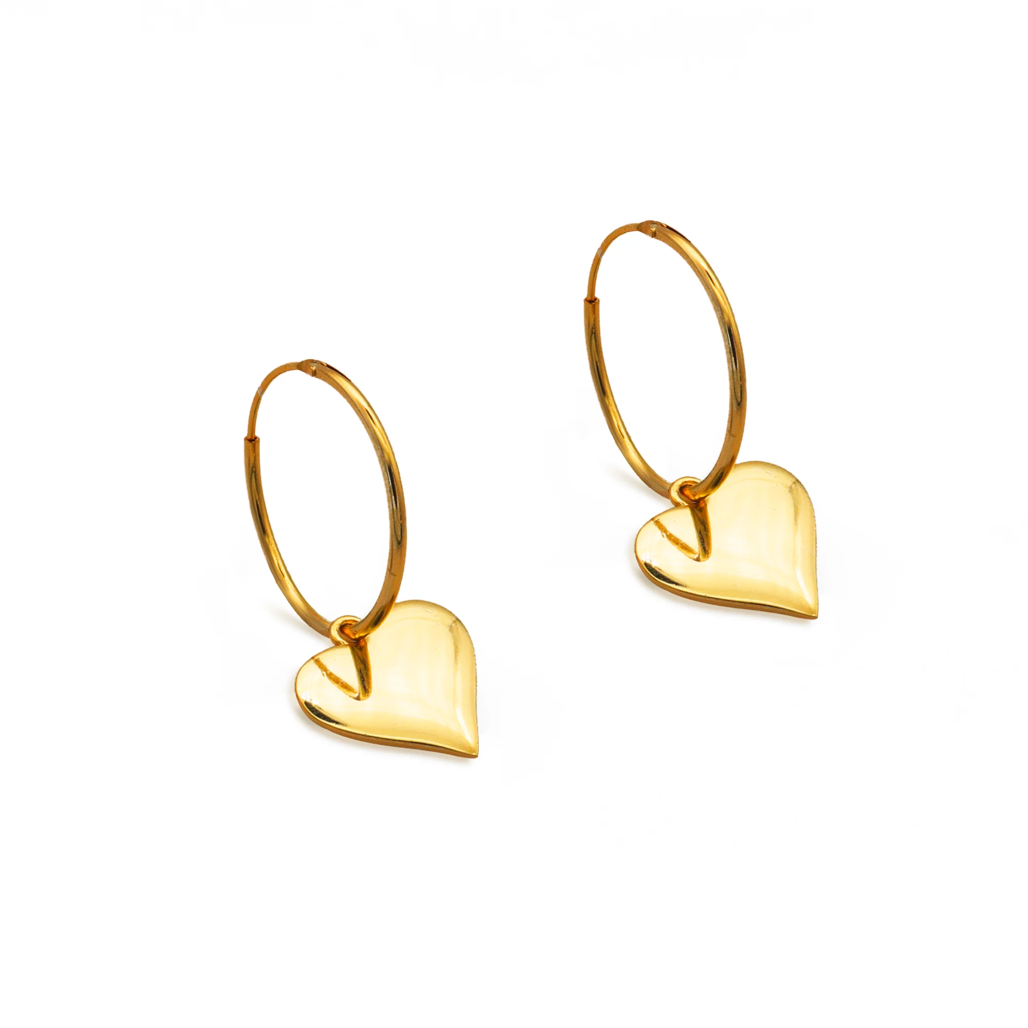 Chris April romantic 925 sterling silver gold plated flat heart pendant dangle earrings
Chris April romantic 925 sterling silver gold plated flat heart pendant dangle earrings
