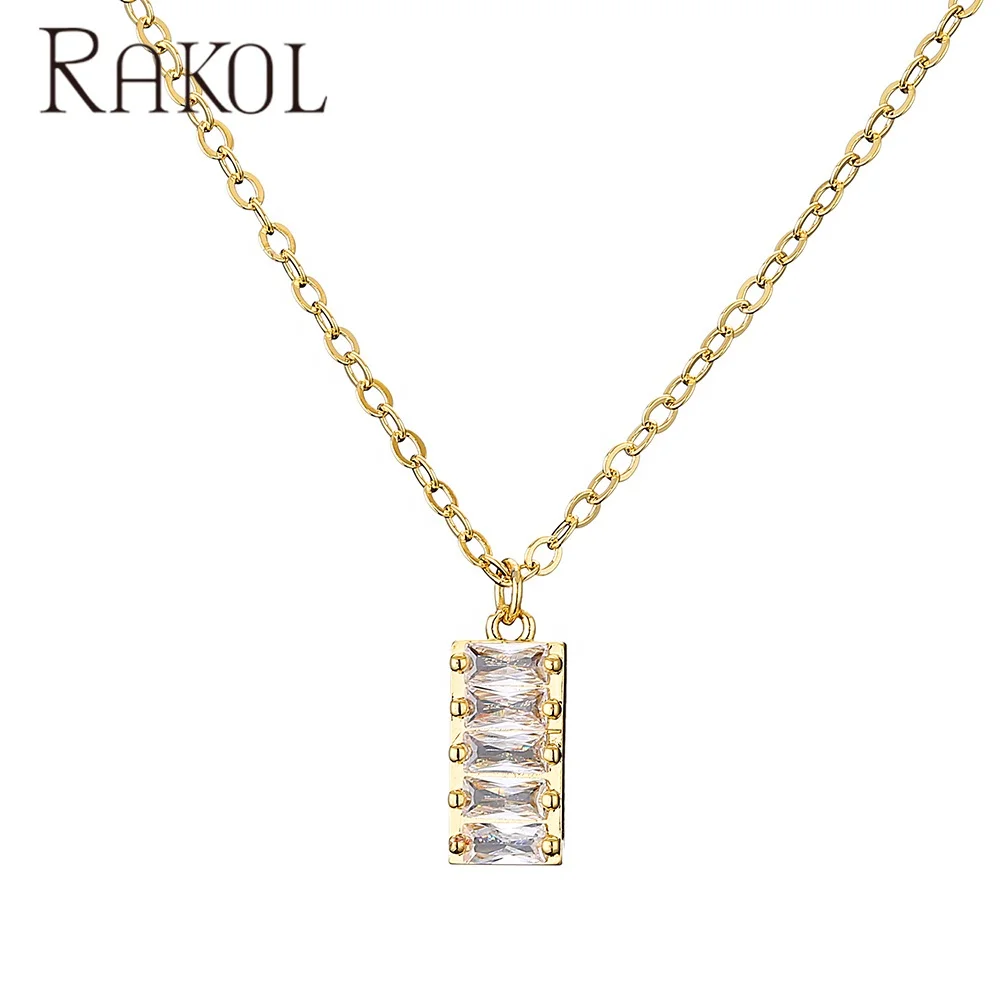 RAKOL NP2259 18K gold plated crystal necklace pendant personality fashion real gold cubic zircon pendant necklace for women
RAKOL NP2259 18K gold plated crystal necklace pendant personality fashion real gold cubic zircon pendant necklace for women