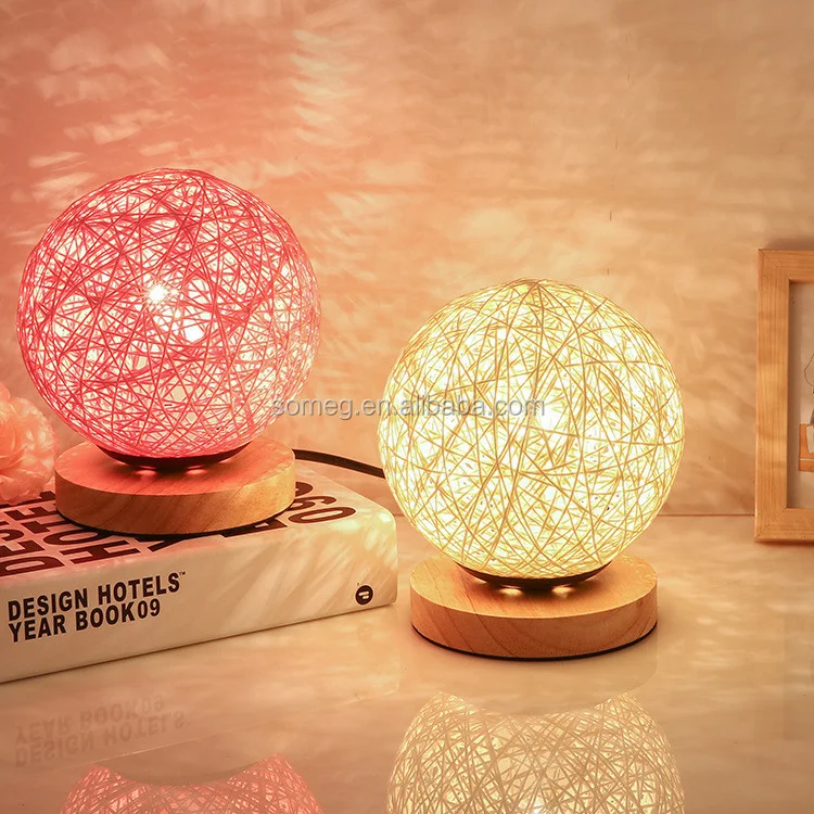 Rattan ball bedside Lamp