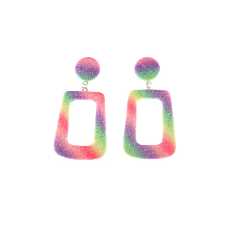 Jewelry creative geometric earrings earrings colorful glitter gradient rainbow color earrings pendant
Jewelry creative geometric earrings earrings colorful glitter gradient rainbow color earrings pendant