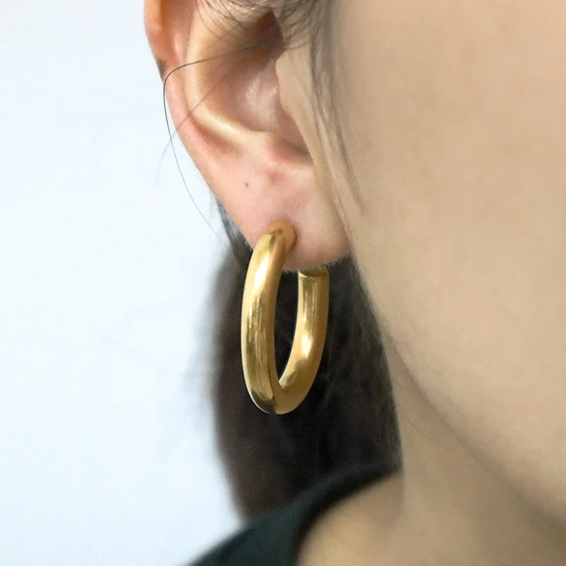 Wholesale Large Earrings hoops Fashion Ladies women Gold Plated stainless steel hoops earring
Wholesale Large Earrings hoops Fashion Ladies women Gold Plated stainless steel hoops earring