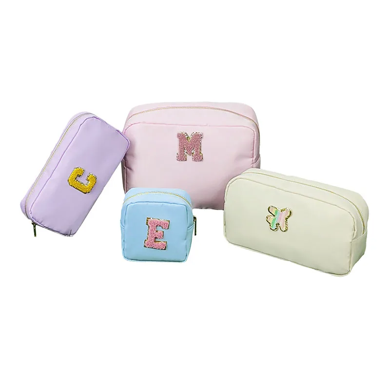 Nylon Waterproof make up pouch cosmetic bag wholesale custom logo letter patches bag
Nylon Waterproof make up pouch cosmetic bag wholesale custom logo letter patches bag