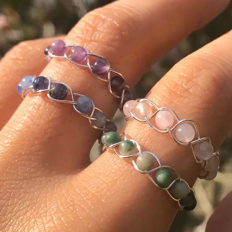 Fashion gold plated colorful natural stone bead gemstone handmade wire wrapped crystal healing stones rings
Fashion gold plated colorful natural stone bead gemstone handmade wire wrapped crystal healing stones rings