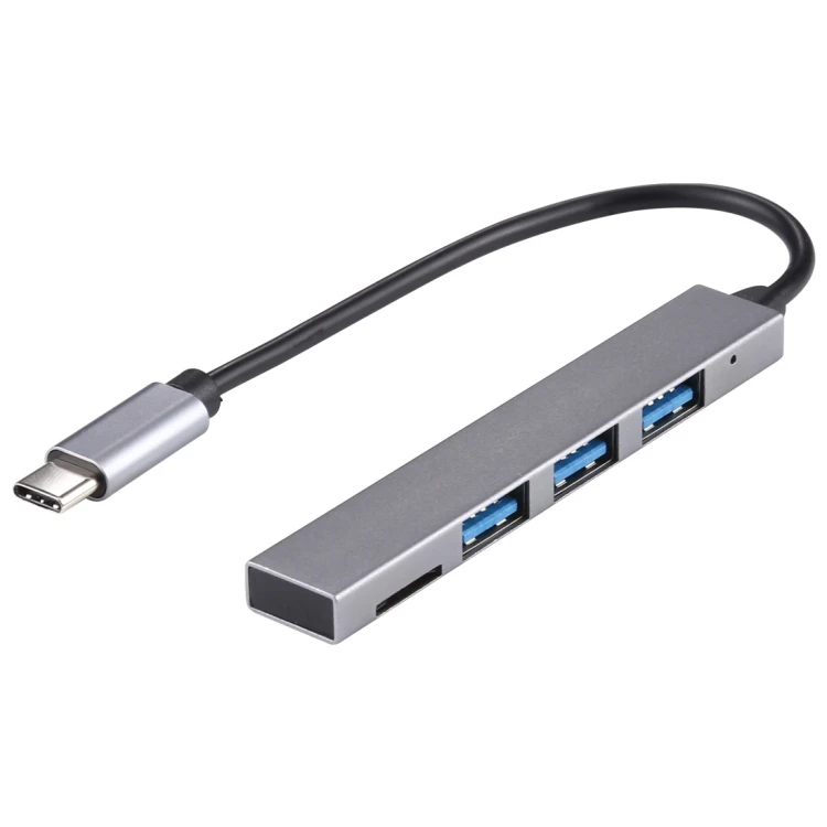

Hot Selling 2 in 1 TF Card Reader USB Hub 3.0 USB to USB-C Type-C HUB Adapter Spliter for Computer Laptop
