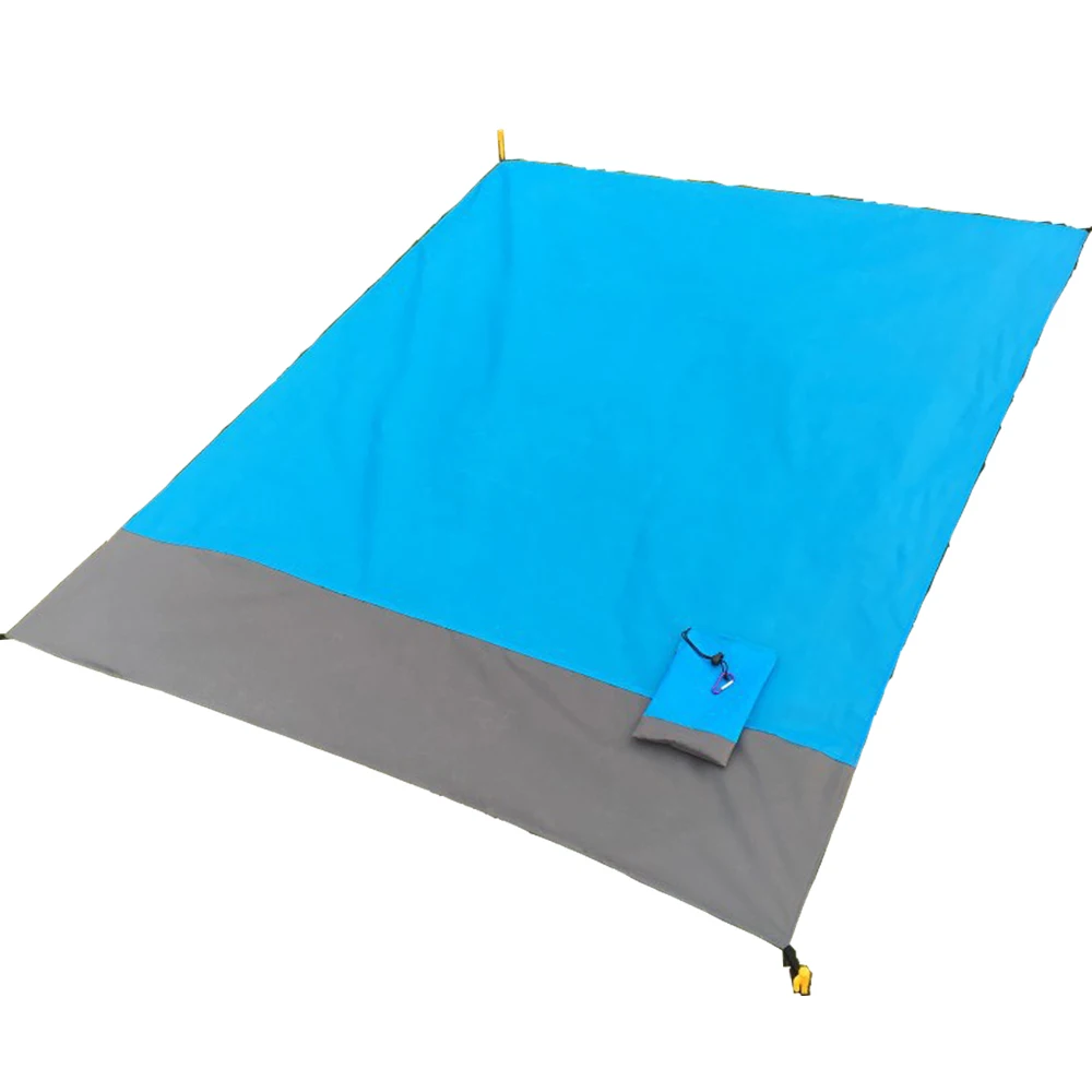 

Custom blanket with LOGO outdoor camping nylon pocket picnic waterproof convenient foldable lawn beach damp mat, Customized
