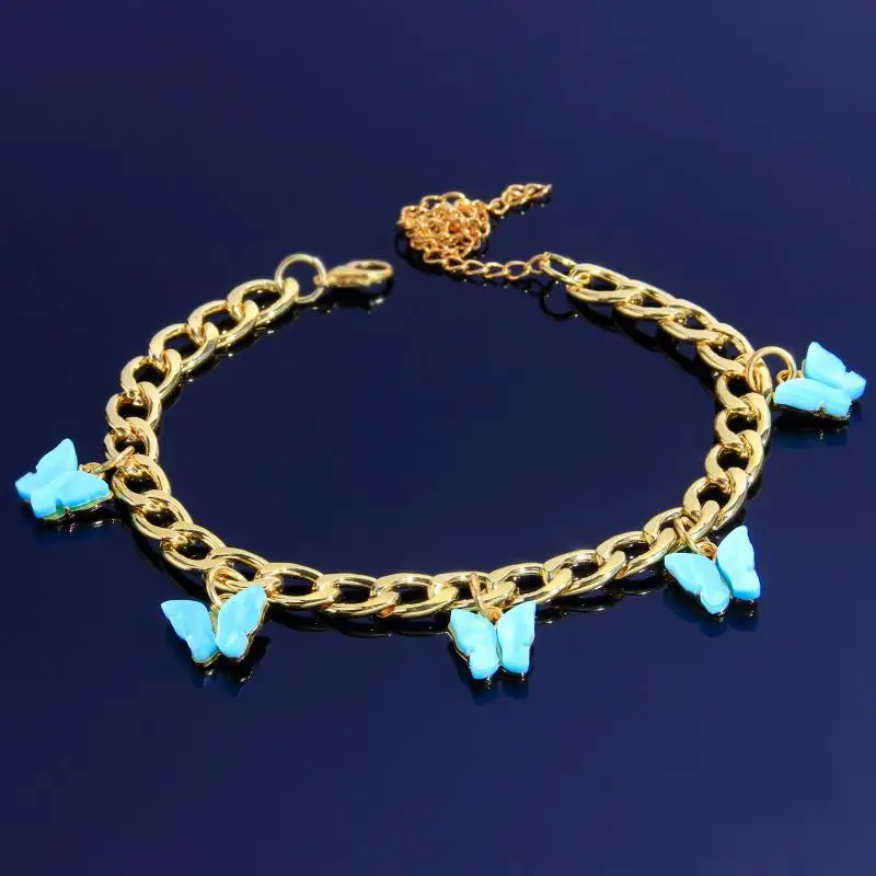 No Fade Women Acrylic Butterfly 18K Pink Gold Plated Cuban Chain Jewelry Necklace Stainless Steel Pendant Anklets, Gold silver
No Fade Women Acrylic Butterfly 18K Pink Gold Plated Cuban Chain Jewelry Necklace Stainless Steel Pendant Anklets, Gold silver