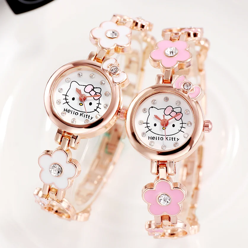 

Hello Kitty Watch Girls Kids Watches Stainless Steel Bracelet Quartz Wristwatches Children Watch Montre Enfant Relogio Digital