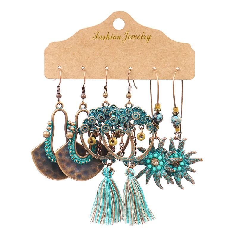 New Design Metallic Colored Tassel Thread Earrings Emerald Flower Tree Drop Set Earrings Jewelry Opp Bag Women's Ears Alloy 28g
New Design Metallic Colored Tassel Thread Earrings Emerald Flower Tree Drop Set Earrings Jewelry Opp Bag Women's Ears Alloy 28g