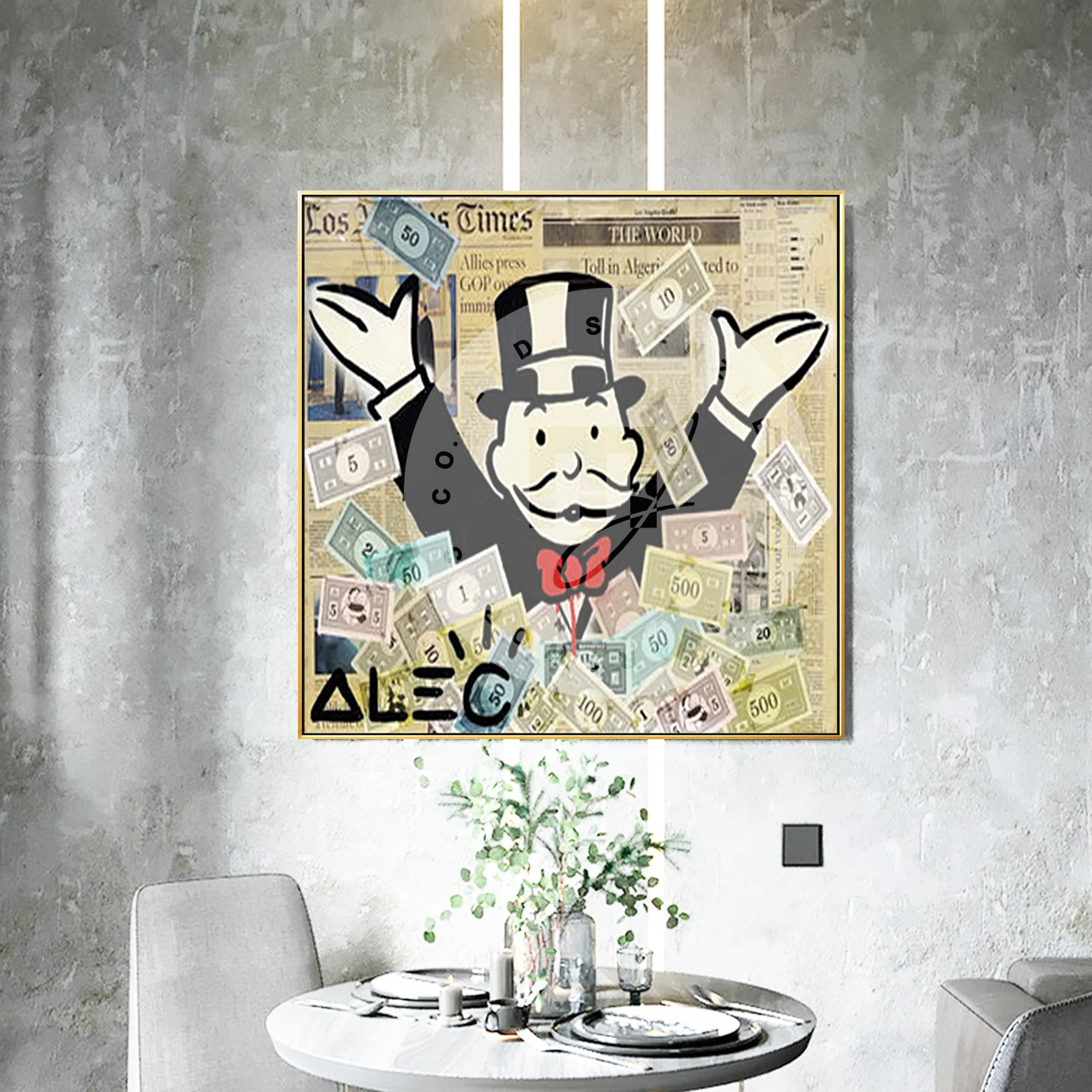 Pop Art cartoon old man with money dollar original Hand painted oil Painting on Canvas street Art Wall paper home Decoration
Pop Art cartoon old man with money dollar original Hand painted oil Painting on Canvas street Art Wall paper home Decoration