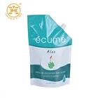 Reusable dishwashing liquid self standing spout pouches with flip cap for packaging hand soap