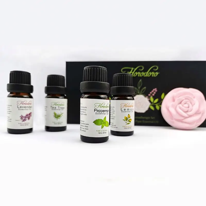 

ODM 6pcs Pack essential oil Private label Organic Tea tree Lavender 10ml Aromatherapy essential oil set, Transparent liquid