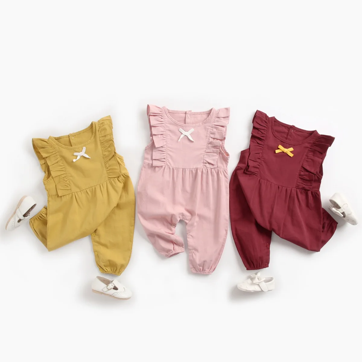 Wholesale Baby Sleeveless Pure Color Bowknot Decoration Jumpsuit Romper
Wholesale Baby Sleeveless Pure Color Bowknot Decoration Jumpsuit Romper