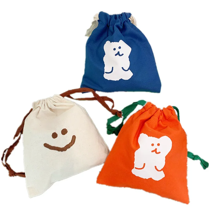 Colorful printig cute canvas bag large capacity portable pouch storage pocket, Orange/white/blue
Colorful printig cute canvas bag large capacity portable pouch storage pocket, Orange/white/blue