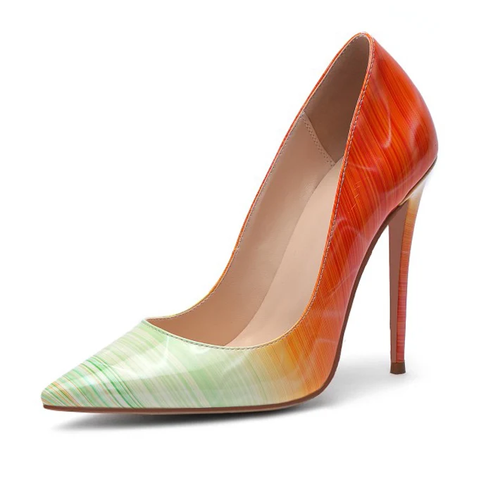 High quality Special patchwork gradient ramp high heel shoes women party dress shoes night club dating pumps, Green orange blue
High quality Special patchwork gradient ramp high heel shoes women party dress shoes night club dating pumps, Green orange blue