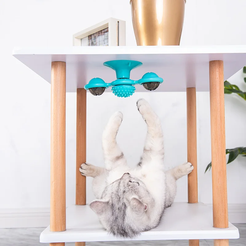 best Pet Toys For Cats Interactive Puzzle Training Turntable Windmill Scratching Whirling Toys Cat Kitten Game toy