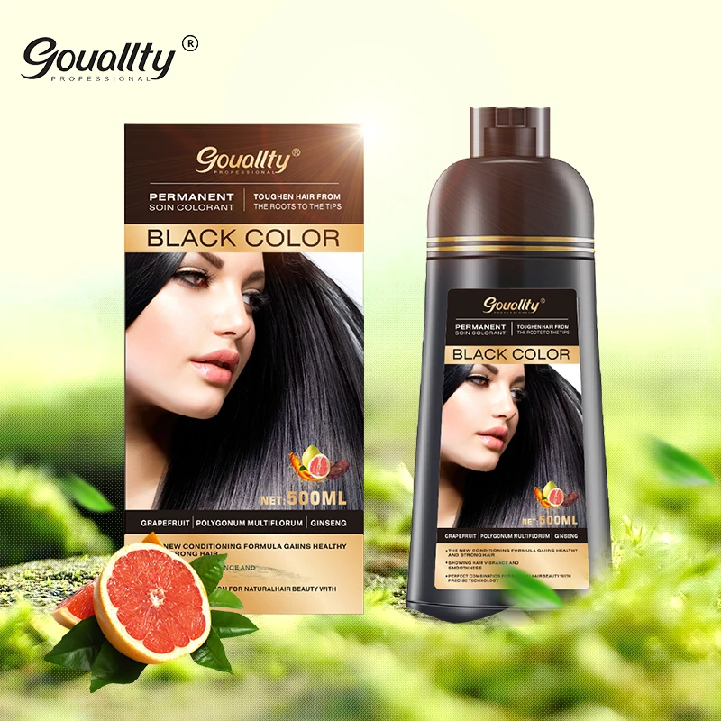 Gouallty Professional Salon High Quality Good Black Effect Instant Hair Coloring Shampoo For Women
Gouallty Professional Salon High Quality Good Black Effect Instant Hair Coloring Shampoo For Women