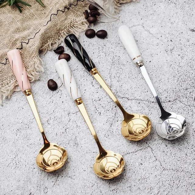 Cute metal ice spoon stainless steel coffee mini golden spoon with ceramic handle, Gold,sliver
Cute metal ice spoon stainless steel coffee mini golden spoon with ceramic handle, Gold,sliver