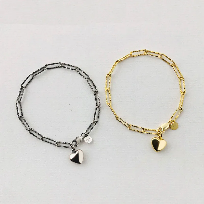 L490 100% 925 sterling silver Bracelets INS Hot Sale 18k gold plated Heart Pendant Chain Bracelet for women 2021, Silver 18k gold
L490 100% 925 sterling silver Bracelets INS Hot Sale 18k gold plated Heart Pendant Chain Bracelet for women 2021, Silver 18k gold