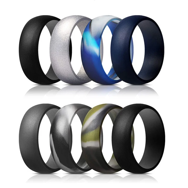 

Unicorn durability new fish scale perlage silicone rubber men wedding ring for sale, Customized color