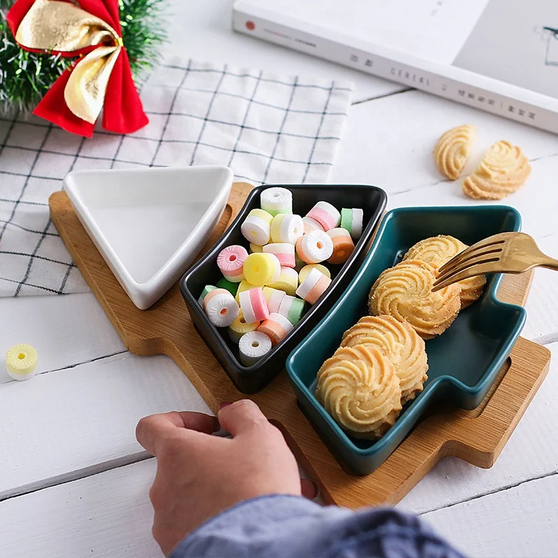 2021 Christmas Tree Decorative Dry Fruit Snack Tray With Bamboo Tray Tableware Restaurant Dessert Wooden Serving Ceramic Plate, Color mixing
2021 Christmas Tree Decorative Dry Fruit Snack Tray With Bamboo Tray Tableware Restaurant Dessert Wooden Serving Ceramic Plate, Color mixing