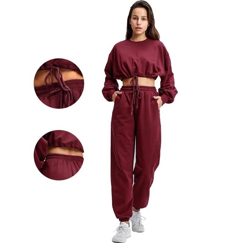 Sportswear suit loose long sleeve drawstring legging with pocket training jogging wear
Sportswear suit loose long sleeve drawstring legging with pocket training jogging wear
