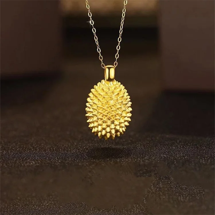 Wholesale New Titanium Steel Women 18k Gold Plated Fashion Jeweelry Fruit Pendant Durian Necklace
Wholesale New Titanium Steel Women 18k Gold Plated Fashion Jeweelry Fruit Pendant Durian Necklace