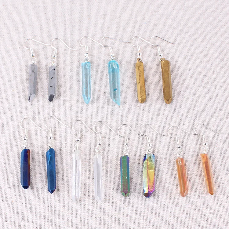 Fashion Personality Healing Chakra Stone Electroplating Crystal Drop Dangle Earrings for Women
Fashion Personality Healing Chakra Stone Electroplating Crystal Drop Dangle Earrings for Women