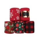 Holiday Factory Wholesale Price Custom Holiday Christmas Decoration Wired Edge Ribbon